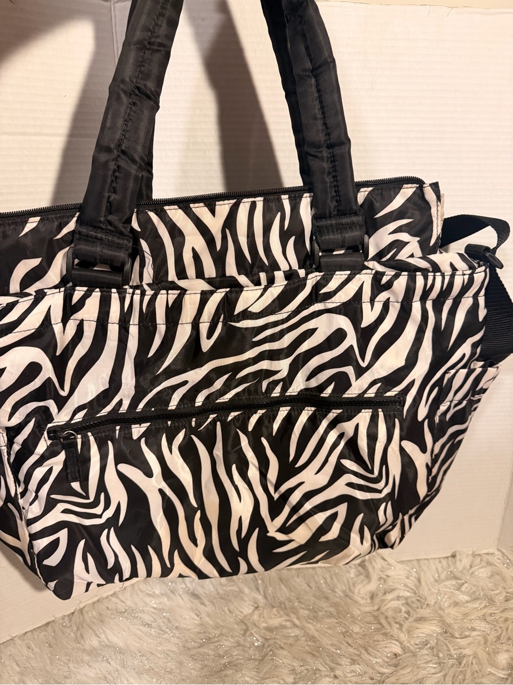 Carter's Black and White Zebra Print Tote Bag
